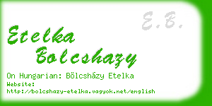 etelka bolcshazy business card