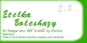 etelka bolcshazy business card